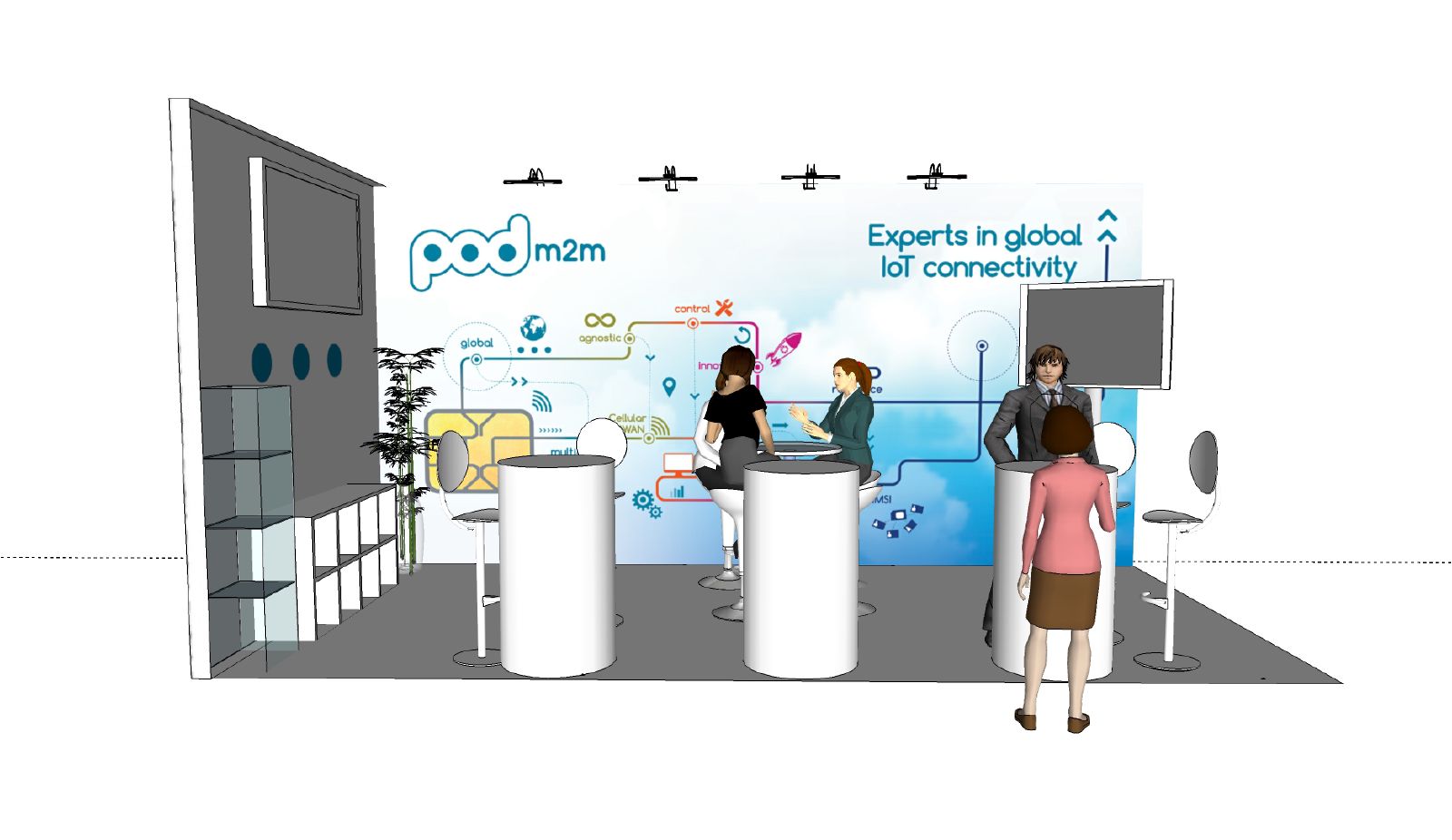 CTIA — Diseño de stand para feria: Ctia stand vista frontal 01