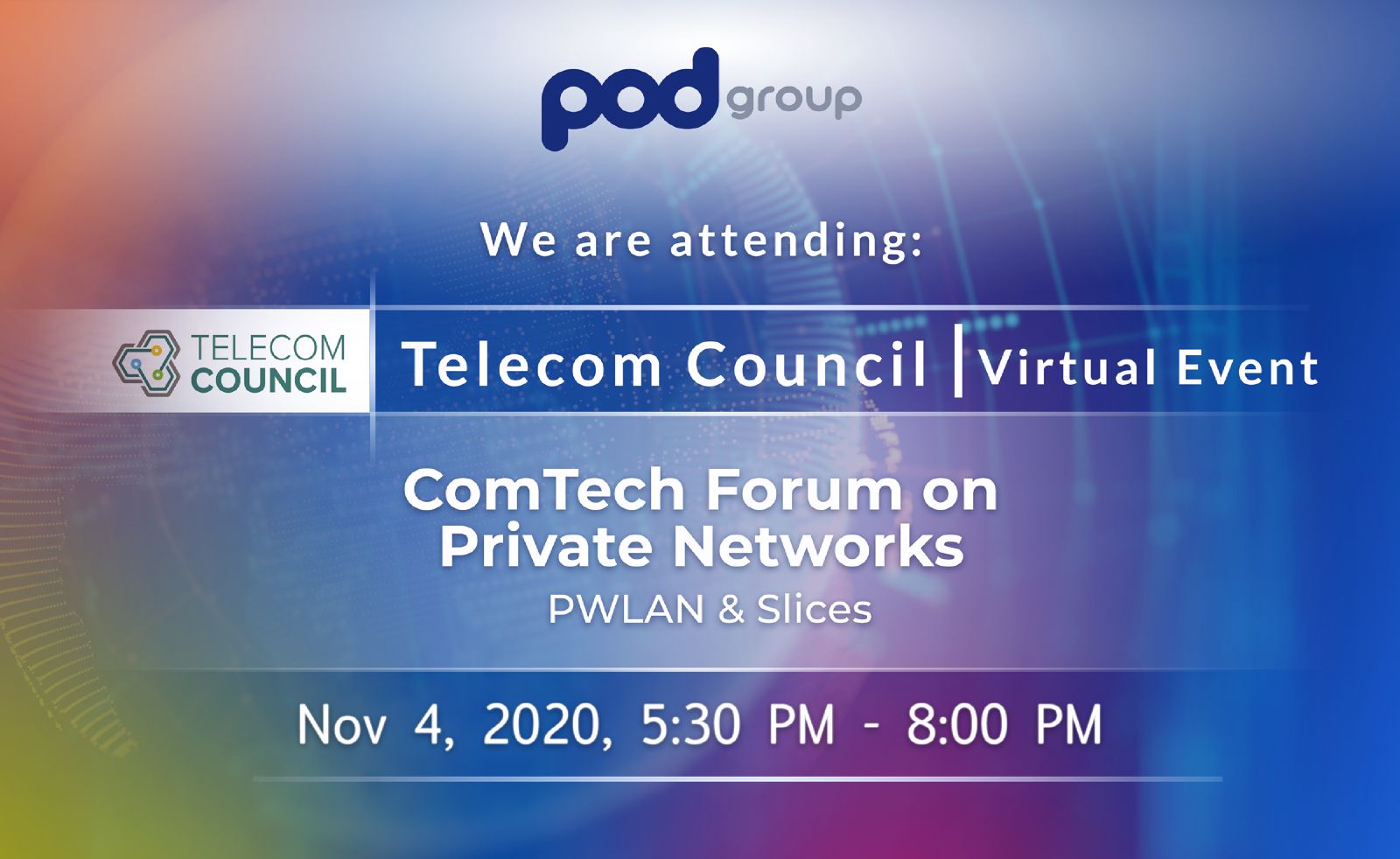 Pod Group — Banners de eventos y contenido descargable: Telecom council 2020
